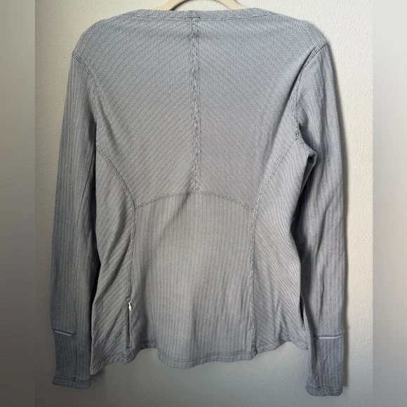 Lululemon Kanto Catch Me Long Sleeve Heathered Gray Herringbone White Slate 12 - Picture 5 of 10